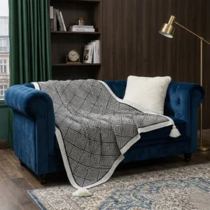 Wedding Bedding geometric throw black