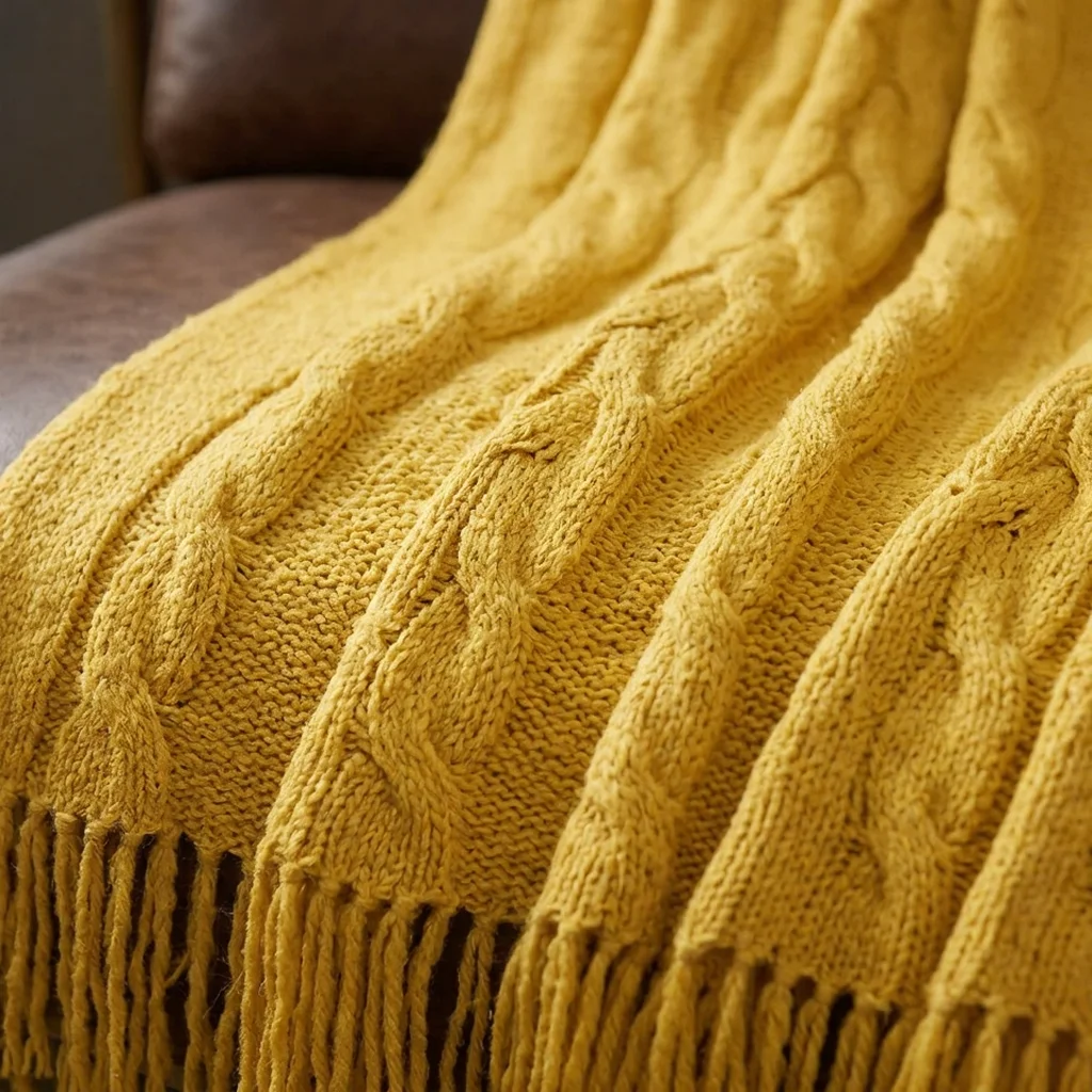 bean knit throw turmeric bean knit throw turmeric