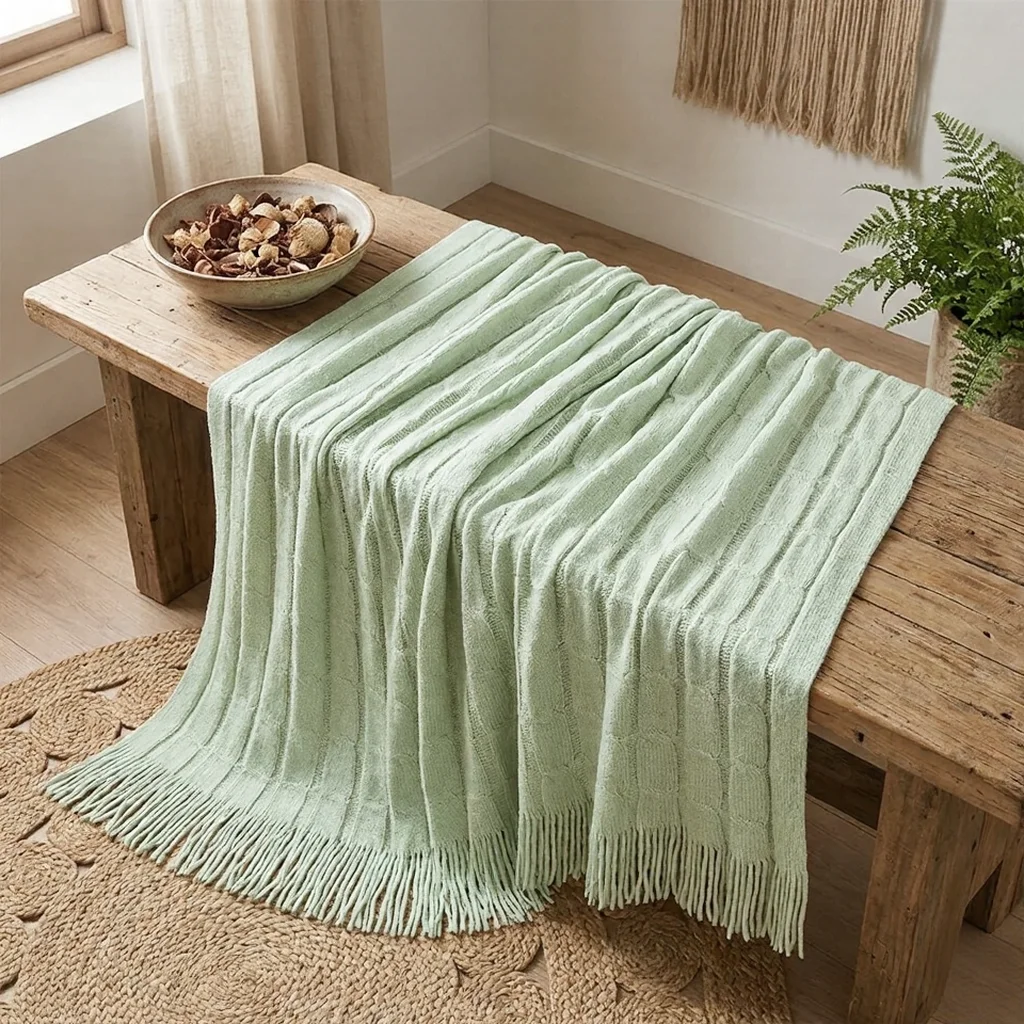 bean knit throw green bean knit throw green