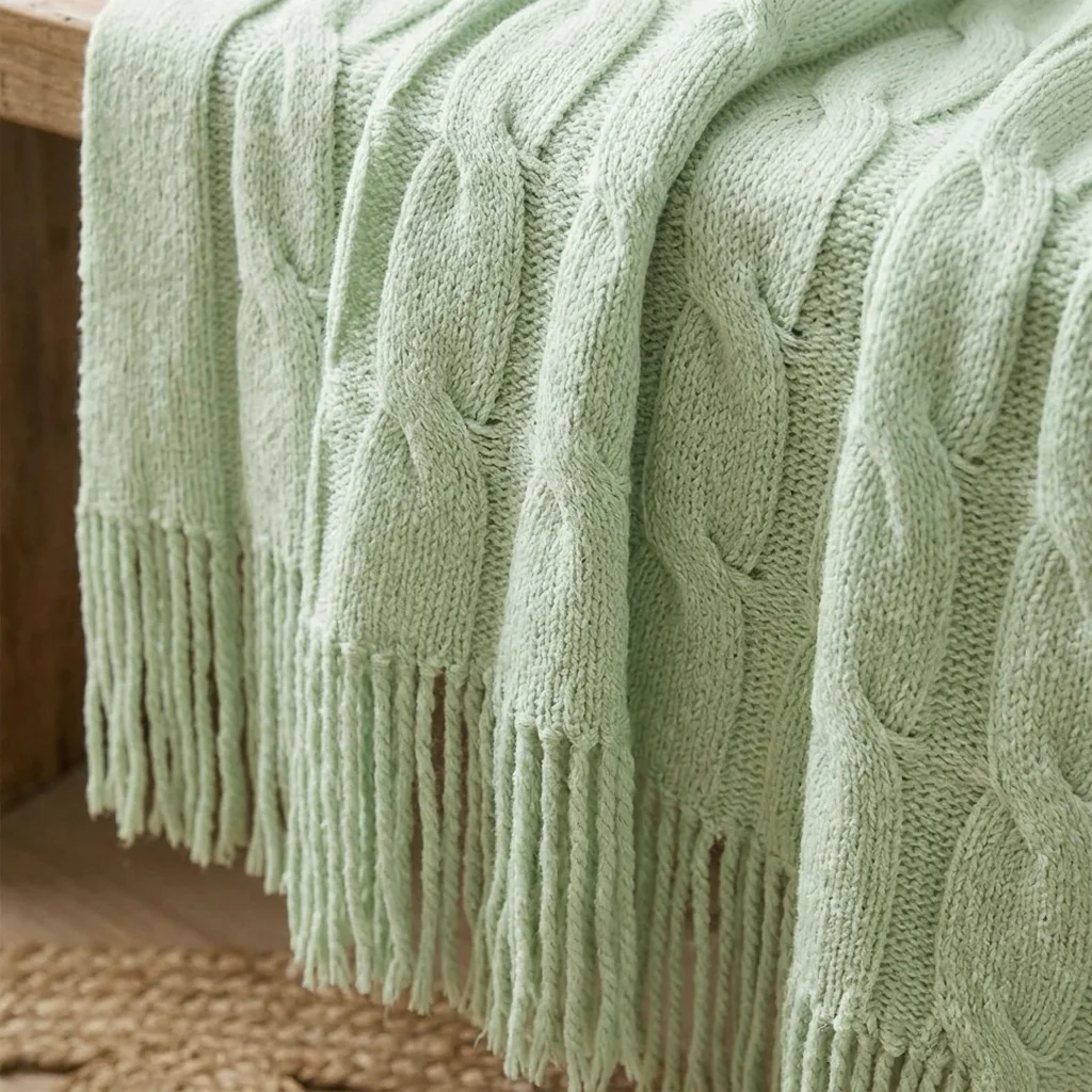 bean knit throw green bean knit throw green